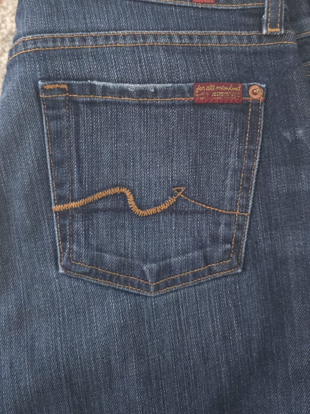 7 For All Mankind Dark Blue Bootcut Jeans - Picture 2 of 4